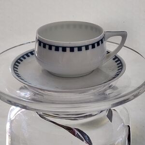 Rosenthal White and Navy Teacup and Saucer Set